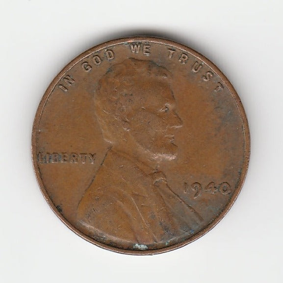 1940 P Lincoln Wheat Cent Penny VG 2