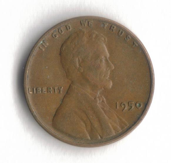 1950 P Lincoln Wheat Cent Penny VG 1