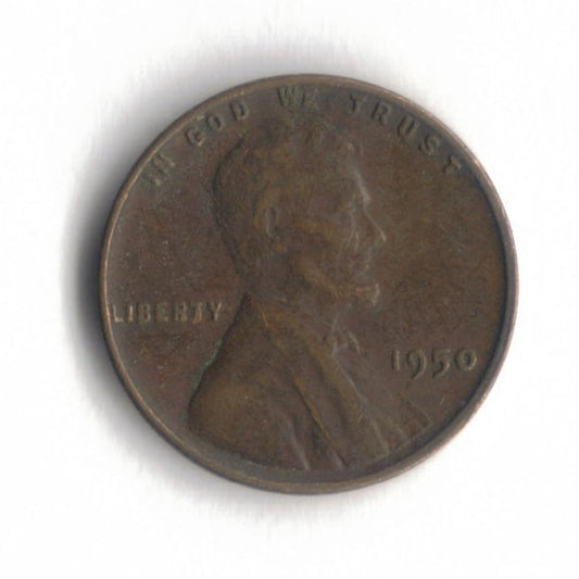 1950 P Lincoln Wheat Cent Penny VG 8