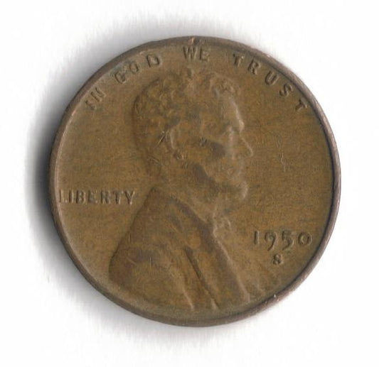 1950 S Lincoln Wheat Cent Penny VG 4