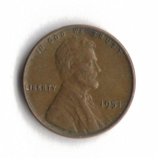 1951 P Lincoln Wheat Cent Penny VG 4