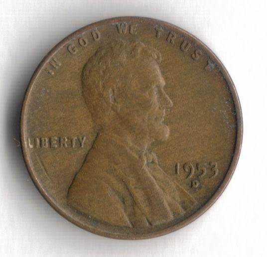 1953 D Lincoln Wheat Cent Penny VG 1