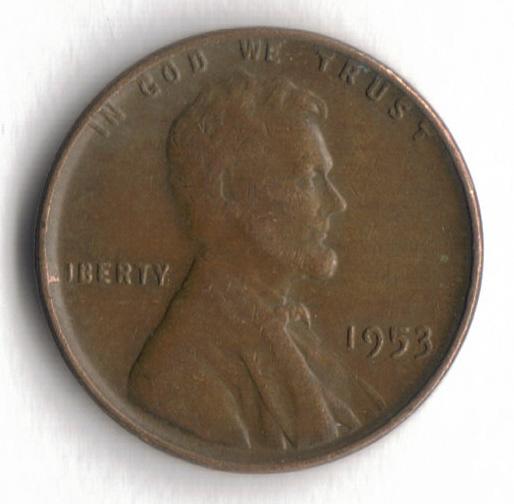 1953 P Lincoln Wheat Cent Penny VG 1