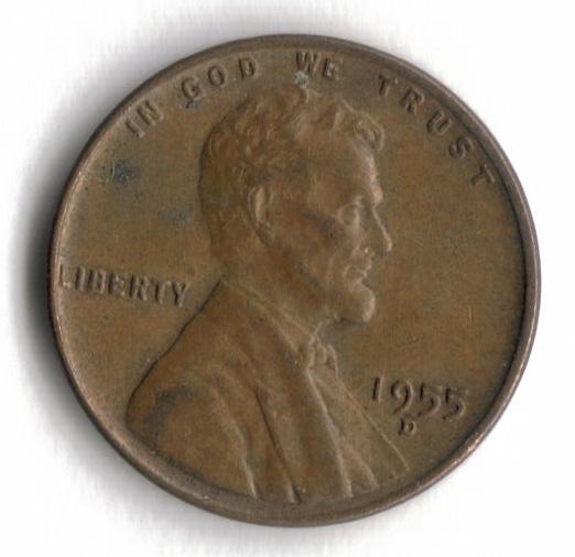 1955 D Lincoln Wheat Cent Penny VG 1