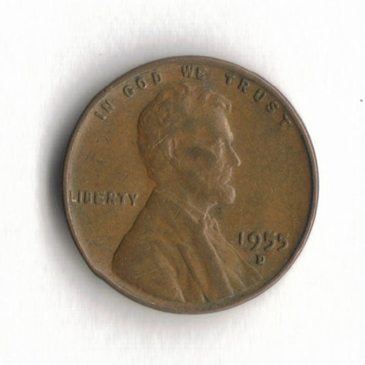 1955 D Lincoln Wheat Cent Penny VG 2