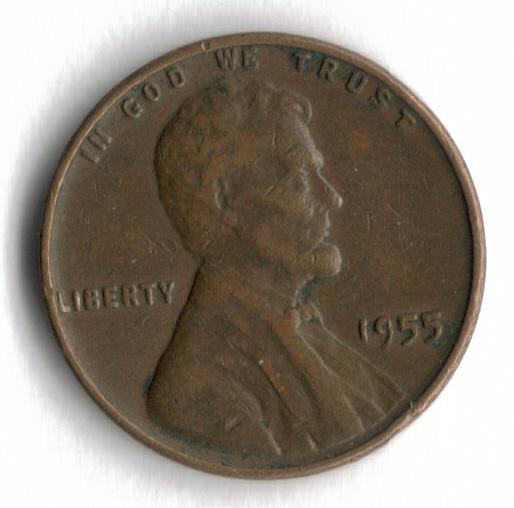 1955 P Lincoln Wheat Cent Penny VG 1