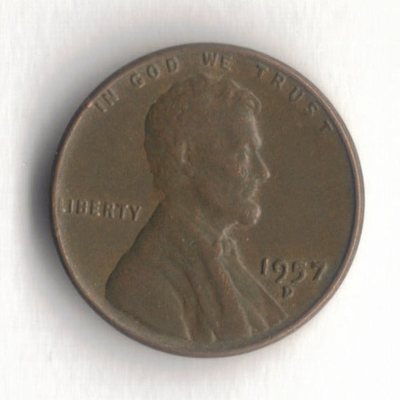 1957 D Lincoln Wheat Cent Penny VG 1