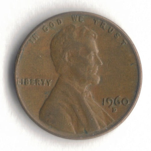 1960 D Lincoln Memorial Cent Penny VG 1