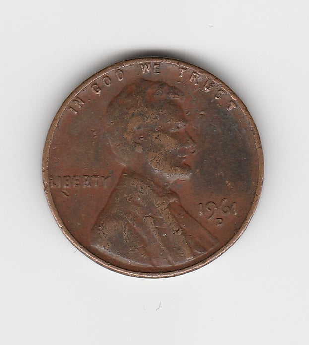 1961 D Lincoln Memorial Cent Penny VG 3