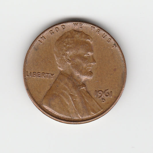 1961 D Lincoln Memorial Cent Penny VF 5