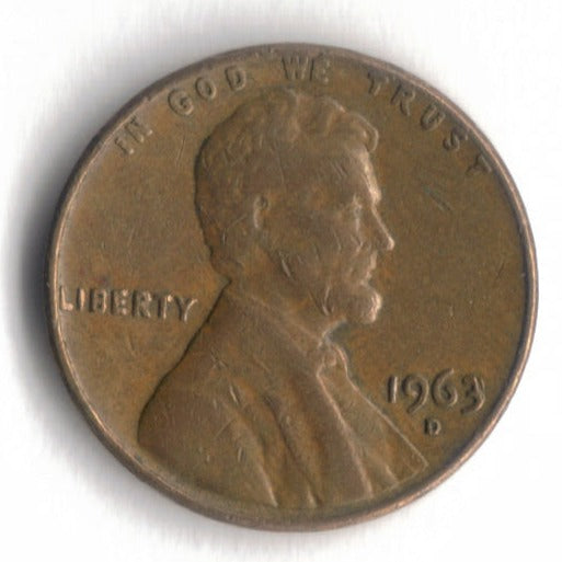 1963 D Lincoln Memorial Cent Penny VG 6