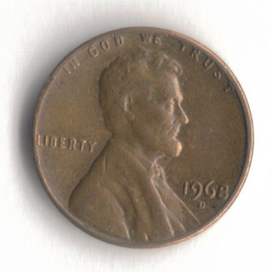 1968 D Lincoln Memorial Cent Penny VG 2