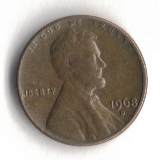 1968 D Lincoln Memorial Cent Penny VG 3