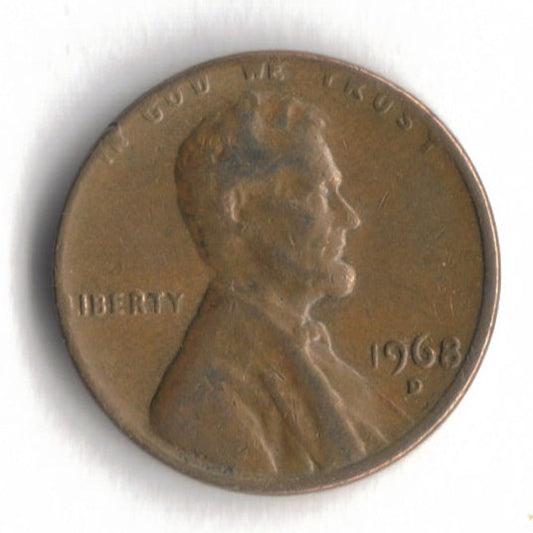 1968 D Lincoln Memorial Cent Penny VG 6