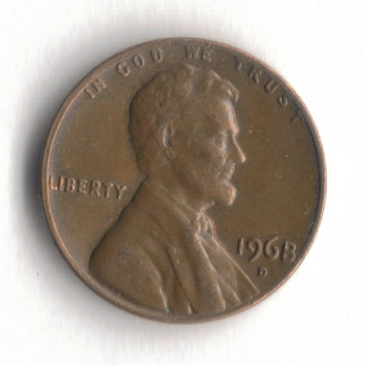 1968 D Lincoln Memorial Cent Penny VG 7