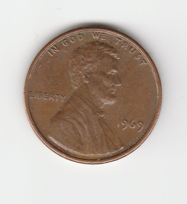 1969 P Lincoln Memorial Cent Penny VF 10