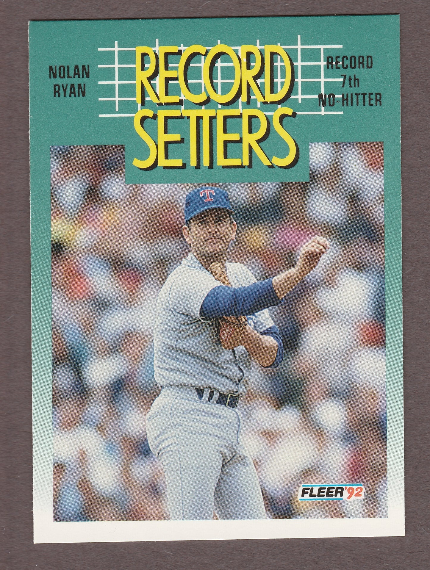 1992 Fleer NOLAN RYAN 682 Record Setters Rangers Near Mint