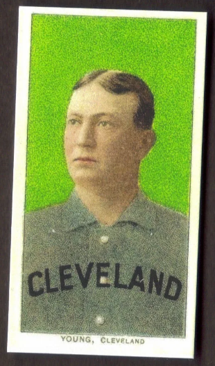 CY YOUNG RP Card 523 Portrait Green Indians Old Mill 1909 T206