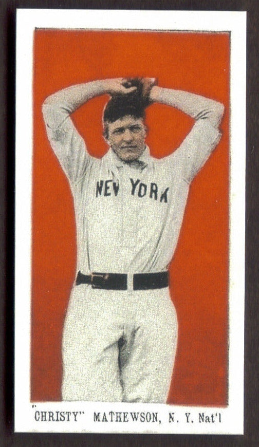 CHRISTY MATHEWSON RP Card 20 Set of 30 Red Anonymous Black Swamp Giants 1910 E98