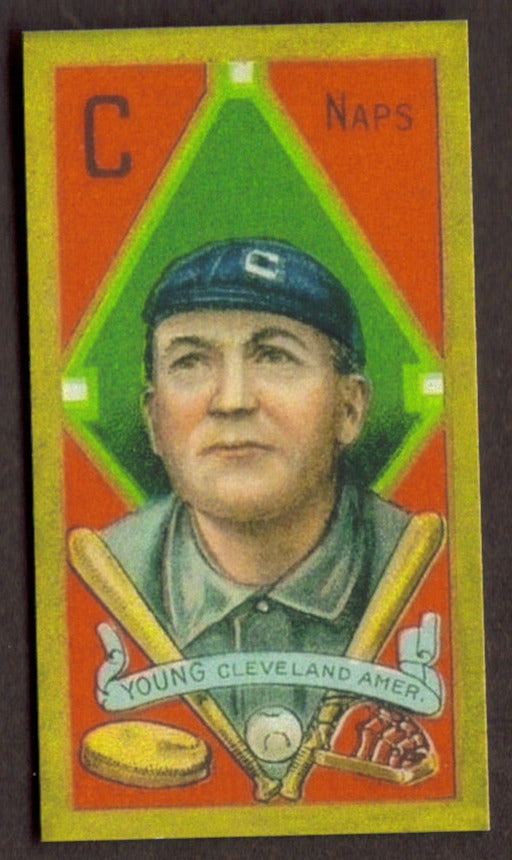 CY YOUNG RP Card 220 Gold Borders Cleveland Naps Sweet Caporal brown 1911 T205