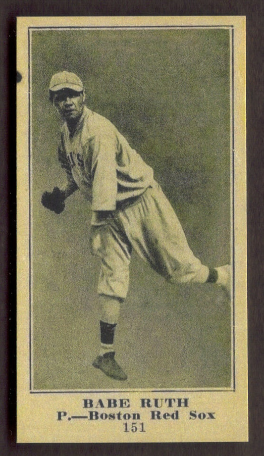 BABE RUTH Rookie RP Card 151 Red Sox Yankees RC 1916 M101 Globe