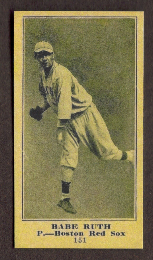 BABE RUTH Rookie RP Card 151 Red Sox Yankees RC 1916 M101 Holmes