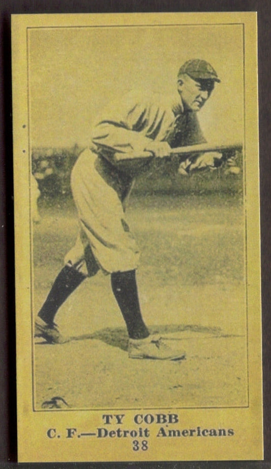 TY COBB RP Card 38 Sporting News Tigers 1916 M101