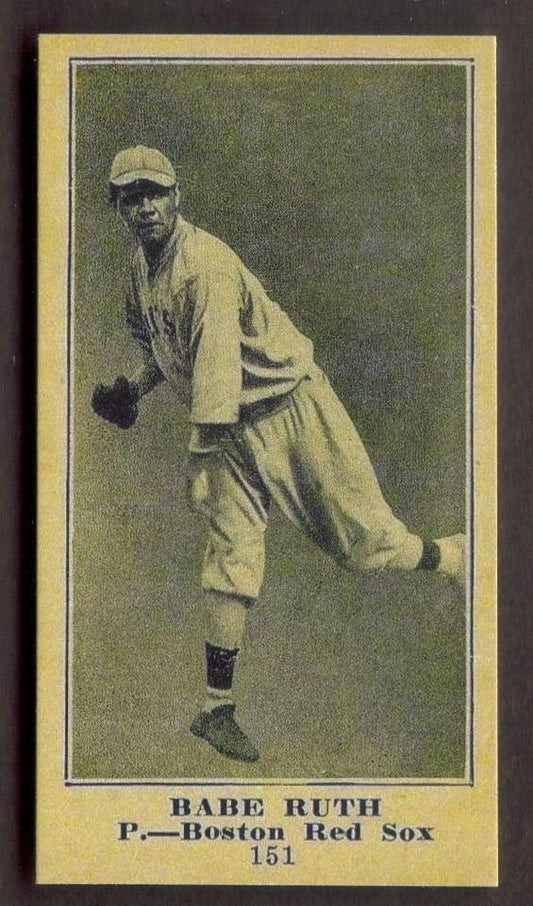 BABE RUTH Rookie RP Card 151 Red Sox Yankees RC 1916 M101 Sporting N