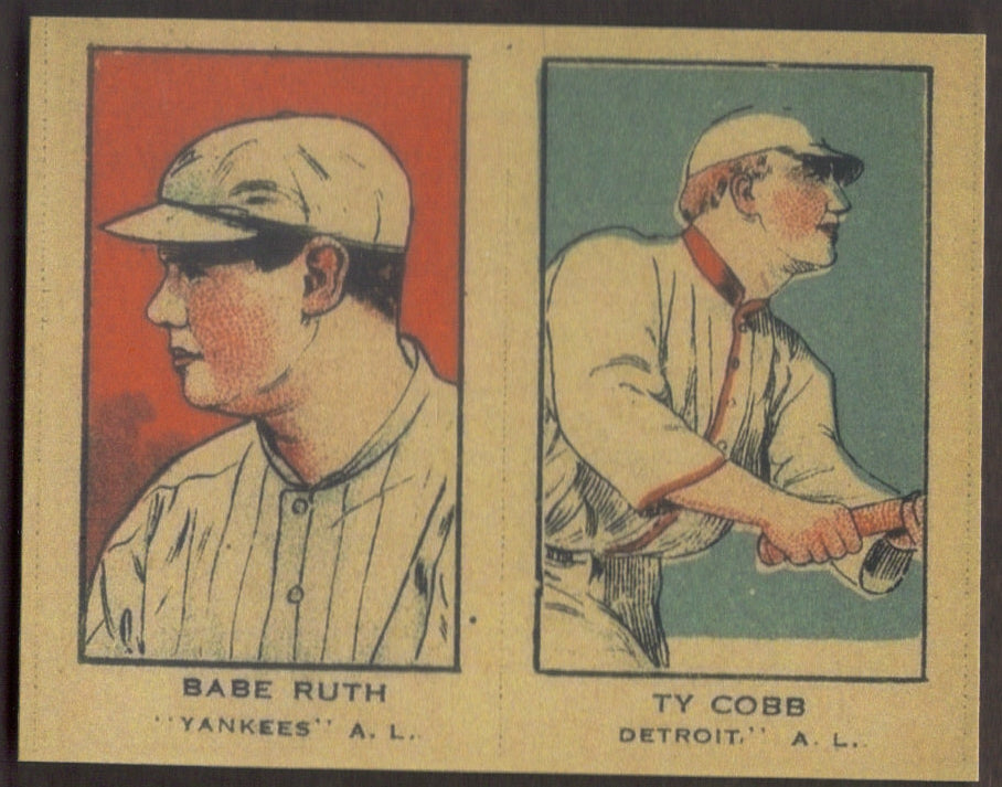 BABE RUTH / TY COBB RP Card Yankees Tigers 1921 W551