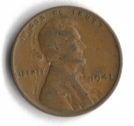 1941 P Lincoln Wheat Cent Penny VG 1