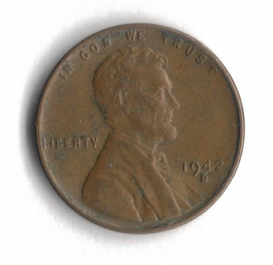 1942 D Lincoln Wheat Cent Penny War WWII VG-Fine 3