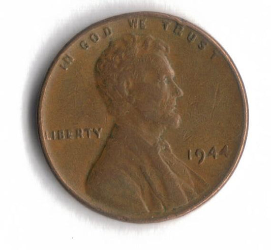 1944 P Lincoln Wheat Cent Penny War WWII VG 2