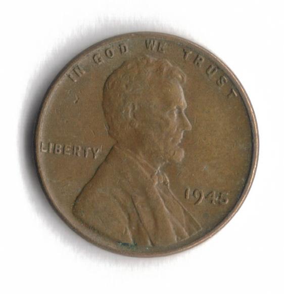 1945 P Lincoln Wheat Cent Penny War WWII VG+ 6