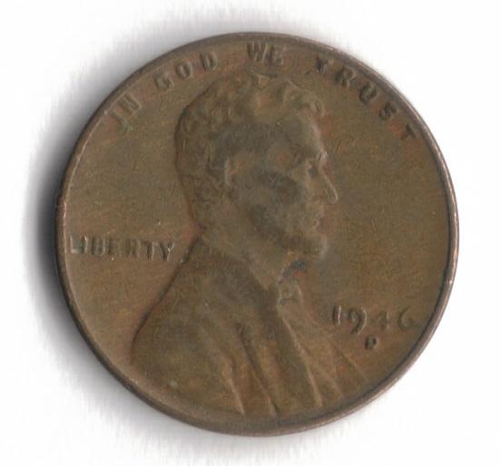 1946 D Lincoln Wheat Cent Penny VG 2