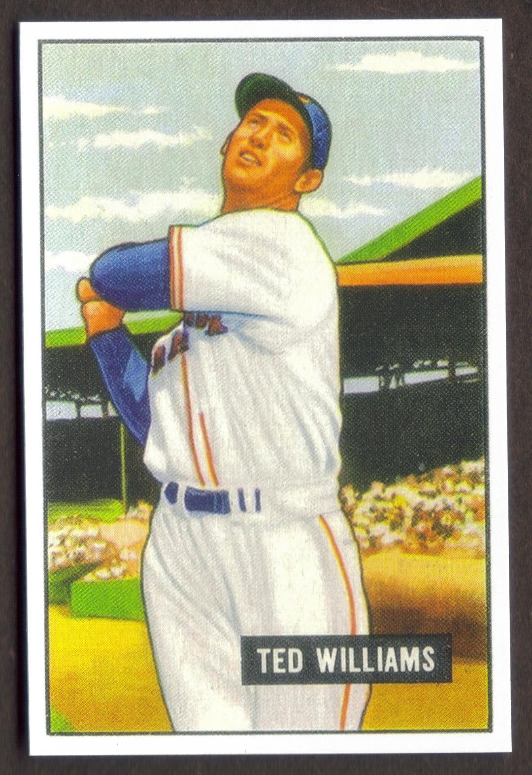 TED WILLIAMS RP Card 165 Red Sox 1951 B