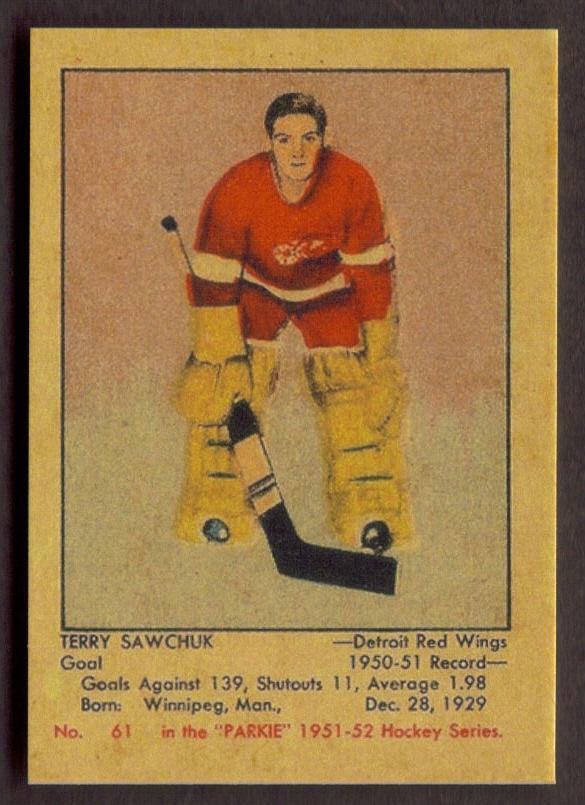 TERRY SAWCHUK Rookie RP Card 61 Red Wings RC 1951 PH