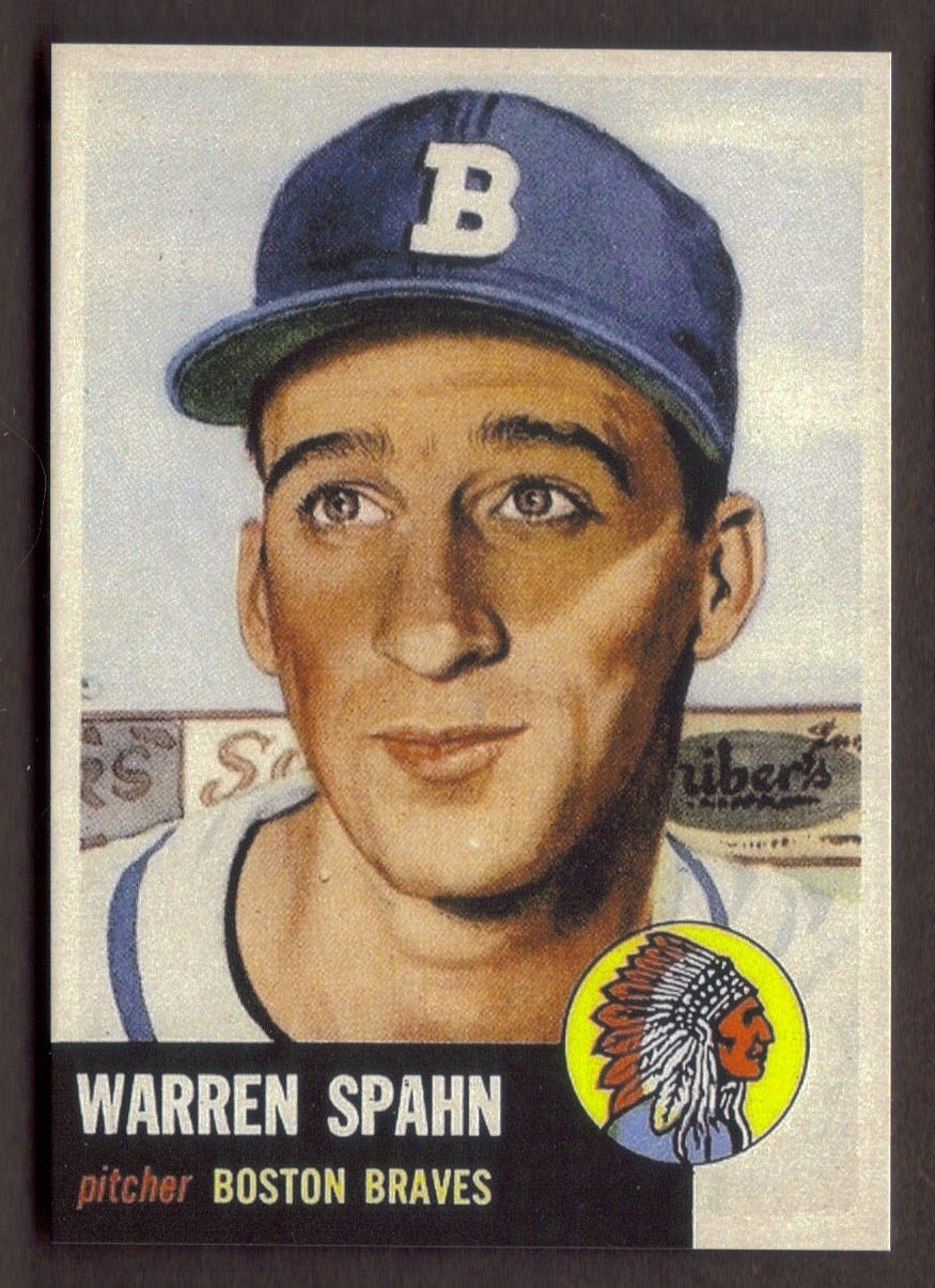 WARREN SPAHN RP Card 147 Braves 1953 T