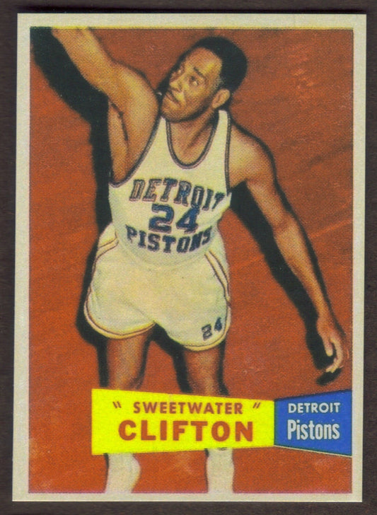 Nat SWEETWATER CLIFTON Rookie RP Card 1 Pistons RC 1957 T