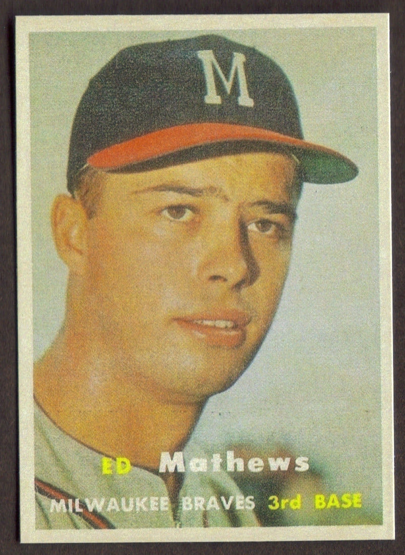 Ed EDDIE MATHEWS RP Card 250 Braves 1957 T