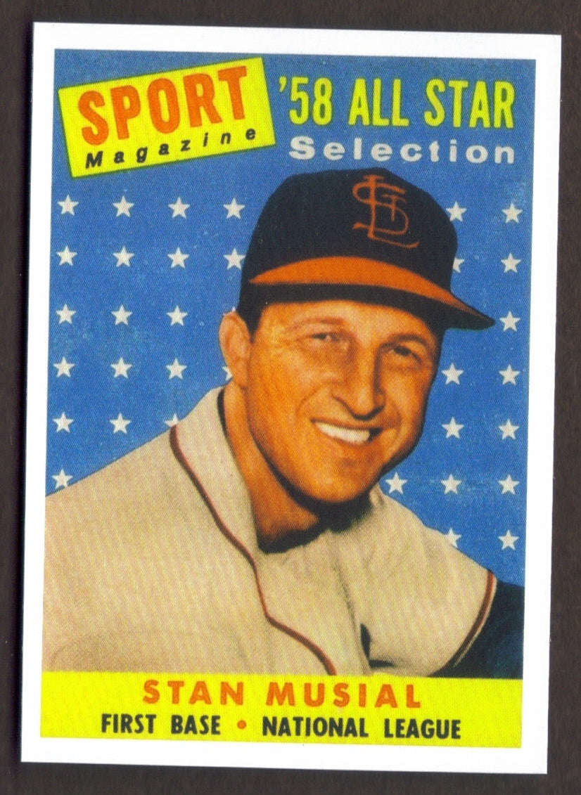 STAN MUSIAL RP Card 476 AS Cardinals 1958 T