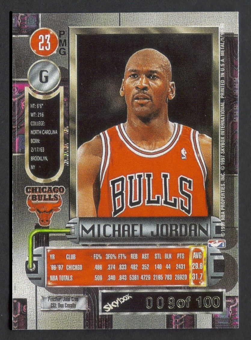 MICHAEL JORDAN RP Card Precious Metal Bulls 1997 S