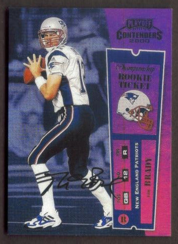 TOM BRADY Rookie RP Card 144 Ticket Blue Facs Auto Patriots RC 2000 PO